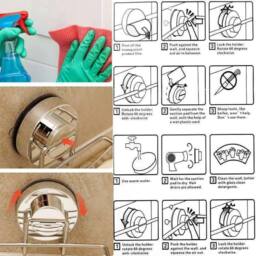 Kelvenix Strong Suction Bathroom Shower Chrome Accessory in Silver - thumbnail 4