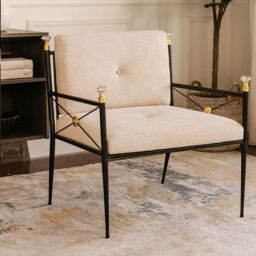 Orsina Glamorous Design Lounge Chair, Comfortable Occasional Arm Chair For Livingroom, Stylish Accent Armchair in Black