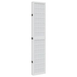 Berkfield Home Room Divider 6 Panels White Solid Wood Paulownia - thumbnail 5