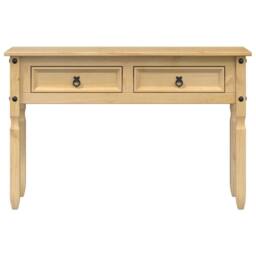 Berkfield Home Console Table Corona 115x46x73 cm Solid Wood Pine in Light Brown - Size: 115 x 46 x 73 cm - thumbnail 4