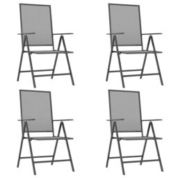Berkfield Home 5 Piece Garden Dining Set Anthracite Steel in Black - thumbnail 4