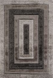 Desire Rugs Modern Soft Bordered Shimmer Shaggy Area Rugs in Grey - Size: 160 cm x 230 cm - thumbnail 2