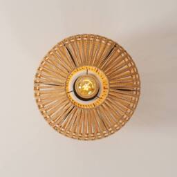 Pheashine Natural Rattan Ceiling Light E27 Lamp Base 40x40x30CM in Light Brown - Size: 40 x 40 x 30 cm - thumbnail 2