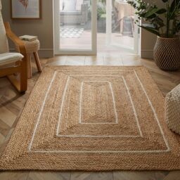 Esselle Prestbury Border Handbraided Rug in Natural - Size: 120 cm x 170 cm - thumbnail 5