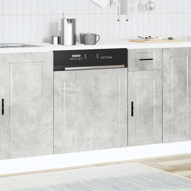Berkfield Home Decorative Dishwasher Panel Porto Concrete Grey 60x1.5x67 cm Engi - image 1