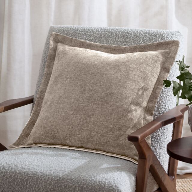 Yard Dune Velvet Chenille Cushion in Natural - Size: 50 cm x 50 cm - image 1