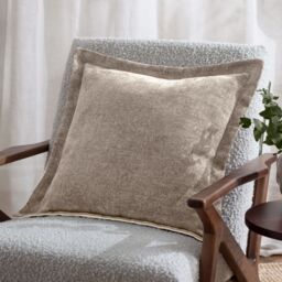 Yard Dune Velvet Chenille Cushion in Natural - Size: 50 cm x 50 cm - thumbnail 1