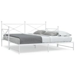 Berkfield Home Daybed with Trundle without Mattress White 100x190 cm Steel
