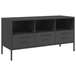 Berkfield Home TV Cabinet Black 100.5x39x50.5 cm Steel - thumbnail 1