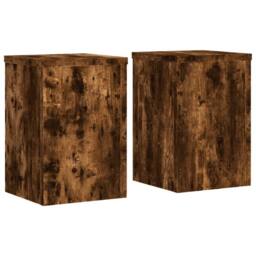 Berkfield Home Plant Stands 2 pcs Smoked Oak 25x25x35 cm Engineered Wood in Brown - Size: 25 x 25 x 35 cm - thumbnail 3