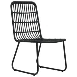 Berkfield Home 3 Piece Outdoor Dining Set Poly Rattan & Glass in Black - thumbnail 4