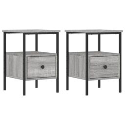 Berkfield Home Bedside Cabinets 2 pcs Grey Sonoma 34x36x50 cm Engineered Wood - Size: 34 x 36 x 50 cm - thumbnail 2