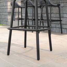 Rowlinsons Outdoor Bar Stools - Resin - L53 x W46 x H90 cm in Grey - thumbnail 5