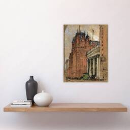 "Artery8 Joseph Pennell New York City Hotel Street View Wall Art Print in Brown - Size: W12"" x H16""" - thumbnail 4