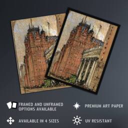 "Artery8 Joseph Pennell New York City Hotel Street View Wall Art Print in Brown - Size: W12"" x H16""" - thumbnail 2