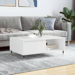 Berkfield Home Coffee Table White 90x60x35 cm Engineered Wood - Size: 90 x 60 x 35 cm - thumbnail 2