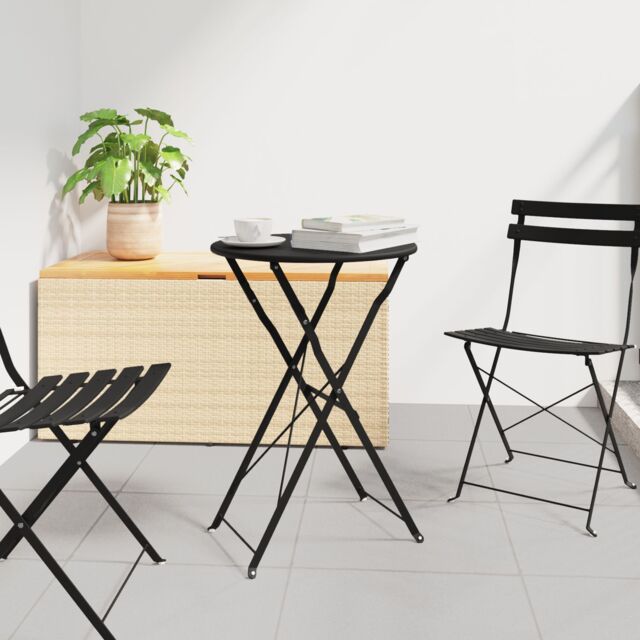Berkfield Home Folding Bistro Table Anthracite √ò50x71 cm Powder-coated Steel - Size: 50x71 cm - image 1