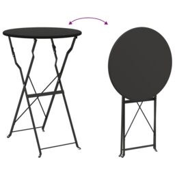Berkfield Home Folding Bistro Table Anthracite √ò50x71 cm Powder-coated Steel - Size: 50x71 cm - thumbnail 9