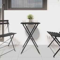 Berkfield Home Folding Bistro Table Anthracite √ò50x71 cm Powder-coated Steel - Size: 50x71 cm - thumbnail 3