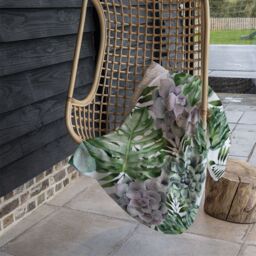 Benjamin Tate Design Watercolour Botanical Leaves Blanket in Natural - Size: 120 cm x 150 cm - thumbnail 4