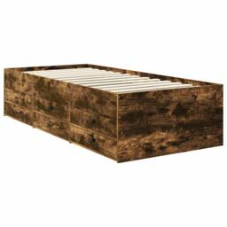 Berkfield Home Daybed Manual Smoked Oak & Black 75 x 190 cm Engineered Wood in Brown - thumbnail 6