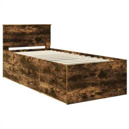 Berkfield Home Daybed Manual Smoked Oak & Black 75 x 190 cm Engineered Wood in Brown - thumbnail 4