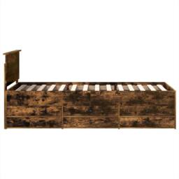 Berkfield Home Daybed Manual Smoked Oak & Black 75 x 190 cm Engineered Wood in Brown - thumbnail 9