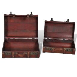 Berkfield Home Wooden Treasure Chest 2 pcs Vintage Brown - thumbnail 5