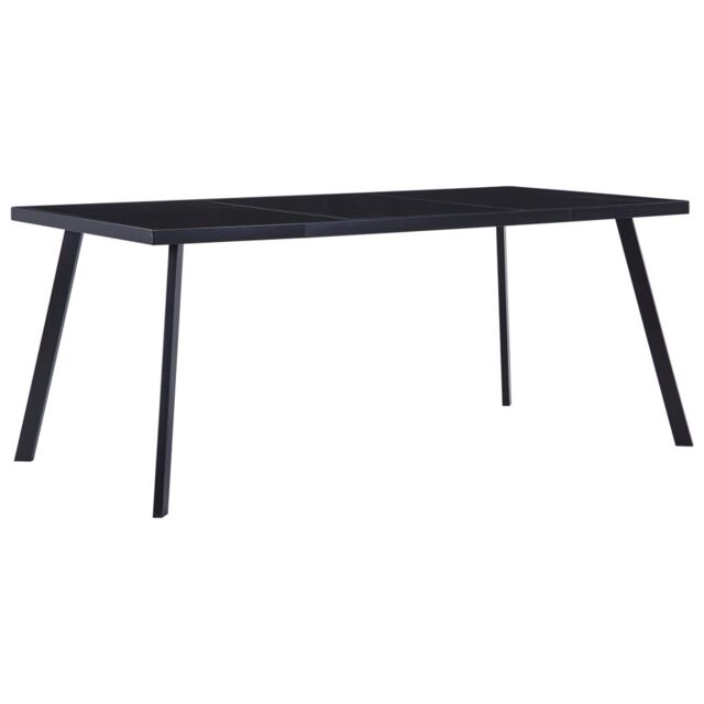 Berkfield Home Dining Table Black 160x80x75 cm Tempered Glass - Size: 160 x 80 x 75 cm - image 1