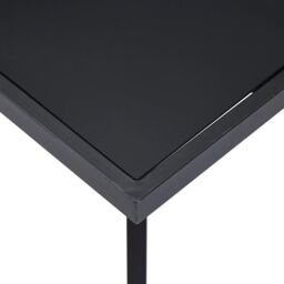 Berkfield Home Dining Table Black 160x80x75 cm Tempered Glass - Size: 160 x 80 x 75 cm - thumbnail 4
