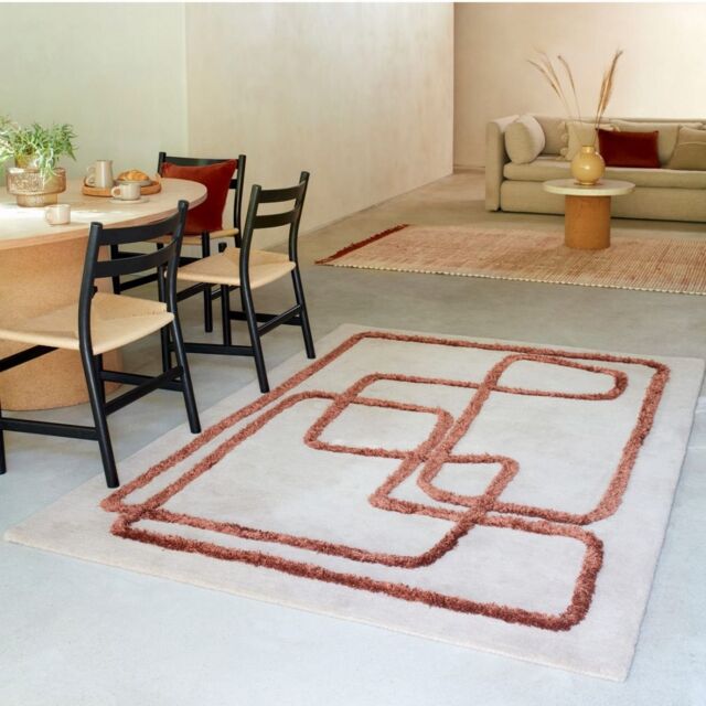 The Rug Shop UK Beige Handmade Abstract Luxurious Easy To Clean Area Rug - Size: 200 cm x 300 cm - image 1
