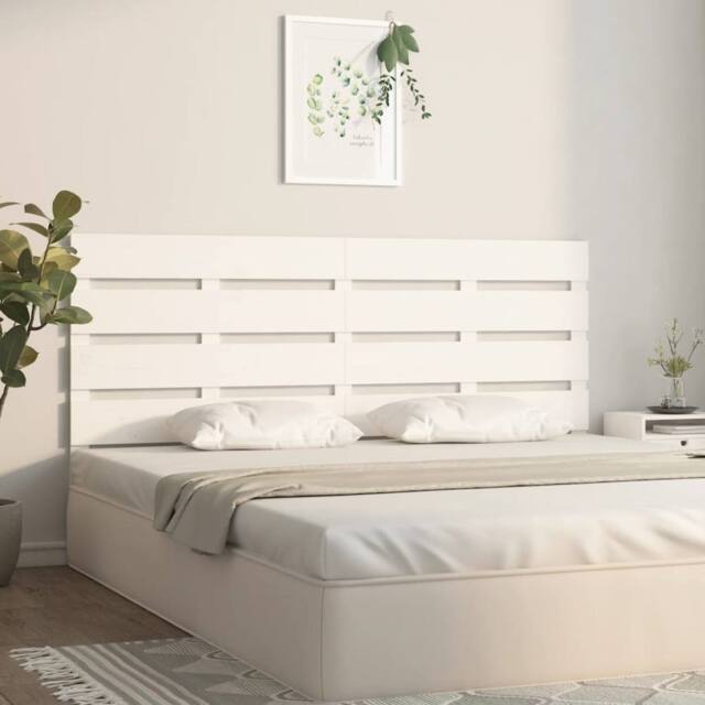 Berkfield Home Headboard White 160x3x80 cm Solid Wood Pine - Size: 160 x 3 x 80 cm - image 1