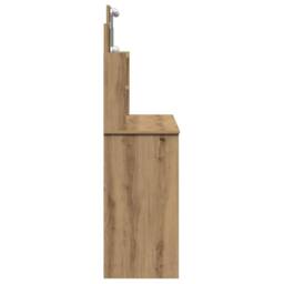 Berkfield Home Dressing Table with LED Lights Artisan Oak 96x40x142 cm in Brown - Size: 96 x 40 x 142 cm - thumbnail 7