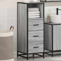Berkfield Home Bathroom Cabinet Grey Sonoma 35x37.5x100 cm Engineered Wood - thumbnail 4