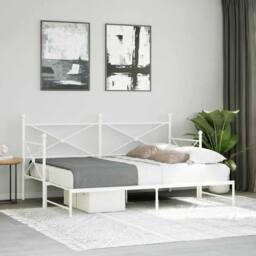 Berkfield Home Durable Daybed with Trundle without Mattress White 90x200 cm Steel