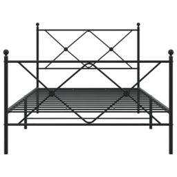 Berkfield Home Metal Bed Frame without Mattress with Footboard Black 100x190cm - Size: 100x190 cm - thumbnail 4