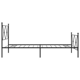 Berkfield Home Metal Bed Frame without Mattress with Footboard Black 100x190cm - Size: 100x190 cm - thumbnail 5