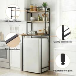 EONLION Bathroom Over Washer Storage Shelf in Brown - Size: 100 cm - thumbnail 3