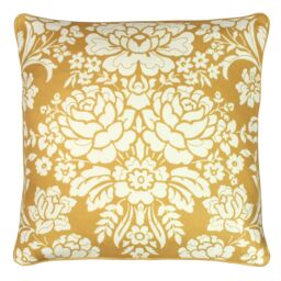 Paoletti Melrose Traditional Floral Cushion in Yellow - Size: 50 cm x 50 cm - thumbnail 1