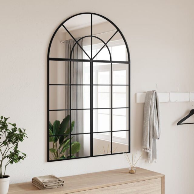 Berkfield Home Wall Mirror Black 80x120 cm Arch Iron - image 1