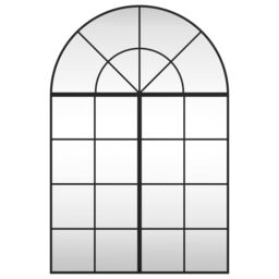 Berkfield Home Wall Mirror Black 80x120 cm Arch Iron - thumbnail 3