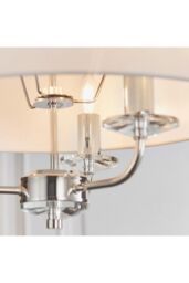 Netlighting Nixon 3 Light Multi Arm Ceiling Pendant Nickel Plate White Silk Effect E14 in Grey - thumbnail 6