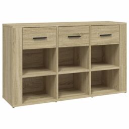 Berkfield Home Sideboard Sonoma Oak 100x30x59.5 cm Engineered Wood in Brown - thumbnail 2