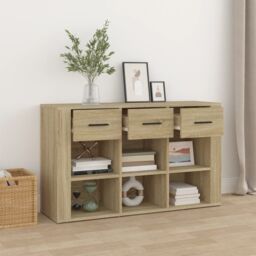 Berkfield Home Sideboard Sonoma Oak 100x30x59.5 cm Engineered Wood in Brown - thumbnail 3