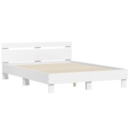 Berkfield Home Bed Frame with LED without Mattress White 150x200 cm King Size - thumbnail 6