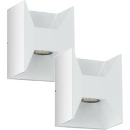 Loops 2 PACK IP44 Outdoor Wall Light White Cast Aluminium 2.5W LED Porch Lamp