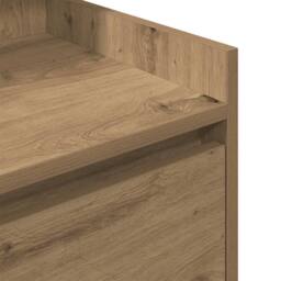 Berkfield Home Durable Bedside Cabinet with 2 Drawers Artisan Oak 38x34x80 cm in Brown - Size: 38 x 34 x 80 cm - thumbnail 9