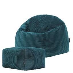icon Kids Corduroy Beanbag & Foostool in Teal - thumbnail 3