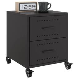 Berkfield Home Stylish Bedside Cabinets 2 pcs Black 36x39x43.5 cm Steel - thumbnail 2