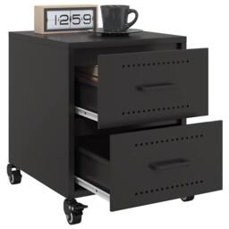Berkfield Home Stylish Bedside Cabinets 2 pcs Black 36x39x43.5 cm Steel - thumbnail 4